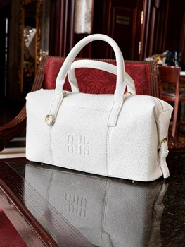 Элегантная женская кожаная сумка MiuMiu белая (97024)
