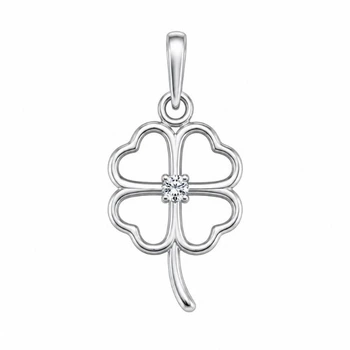 Подвес серебряный Клевер с фианитом Silver Style (41331.20 sku:2300103677641)