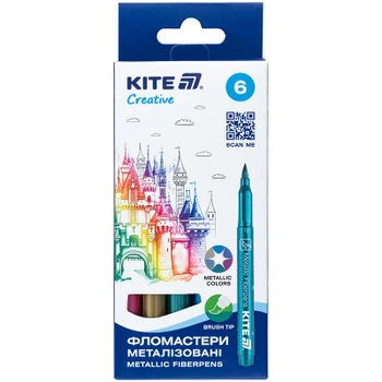 Фломастеры Kite Creative кисточки 6 цветов