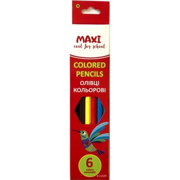 Карандаши цветные Maxi Africa пластиковые, 6 цветов