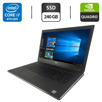 Мобильная рабочая станция Dell Precision 7740 / 17.3" (1920x1080) IPS / Intel Core i7-9850H (6 (12) ядер по 2.6 - 4.6 GHz) / 16 GB DDR4 / 240 GB SSD / nVidia Quadro RTX 3000, 6 GB GDDR6, 192-bit б/у