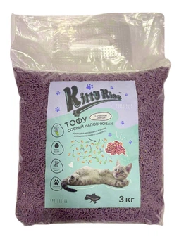 Наполнитель для кошачьего туалета Kitty Kiss Tofu соевый тофу с ароматом лаванды 3 кг