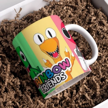 Чашка черная хамелеон матовая Rainbow Friends Радужные друзья 330 мл (РД00311)