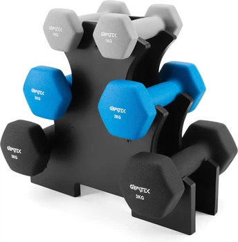 Набір неопренових гантелей на підставці Gymtek G-42804 (5905884428047)