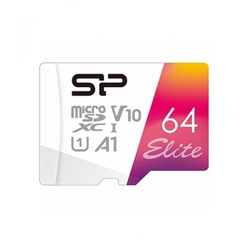 Карта памяти Silicon Power 64GB microSDXC class 10 UHS-I U1 A1 Elite Color (SP064GBSTXBV1V20SP) (23234)