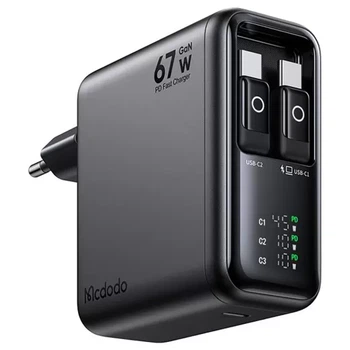 Сетевое зарядное устройство Mcdodo CH-8640 67W Digital Display GaN USB-C Charger + кабель USB-C Black