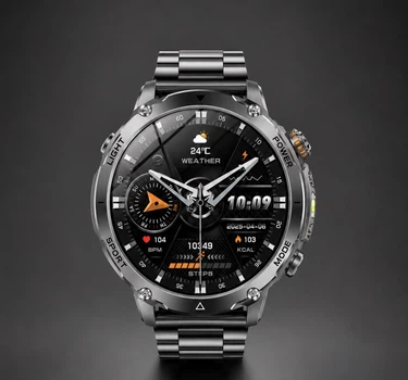 Часы Hardy AK106 Ultra – военный смарт-часы с батареей 1400 мАч, Bluetooth-звонками и фонариком