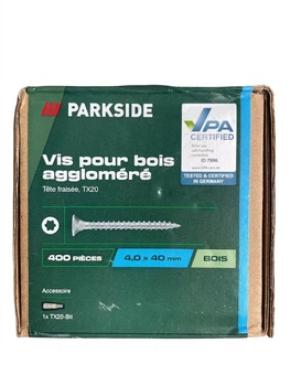 Шурупы по дереву (ДСП) Parkside 4,0 x 40 мм (400 шт) TX20 + бита в комплекте