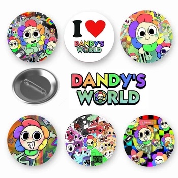 Набор закатный значков Dandy's world Roblox Мир Денди Роблокс 6 шт персонаж Денді (ЗН10139)