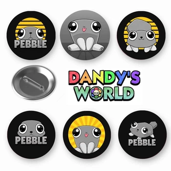Набір закатних значків Dandy's world Roblox У світі Денді Роблокс Пеббл 6 шт (ЗН10140)