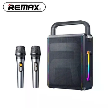 Портативная караоке-колонка Remax RB-MB08 Lighting Party 60 Вт с 2 беспроводными микрофонами, Bluetooth 5.0, TWS, RGB-подсветкой, 6000 мА·ч
