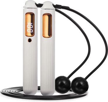 Skakanka bezprzewodowa z licznikiem Gymtek Smart Motion Bluetooth G-42761 Szara (5905884427613)