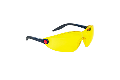 Очки защитные открытого типа с регулировкой длинны и углом оправы Sizam I-Max желтые 35047