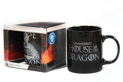 Чашка фарфоровая черная Цилиндр House of the Dragon Silver 350 мл (76001628)