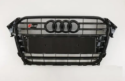 Решетка радиатора Audi A4 / S4 B8.5 2012-2016 стиль S4 черный глянец