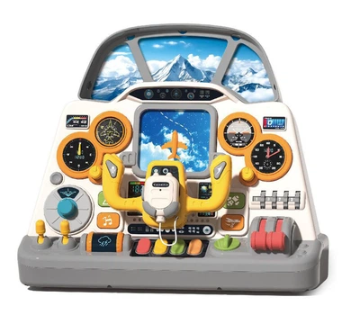 Интерактивная игрушка Руль музыкальный Автотренажер с микрофоном Aircraft Cockpit