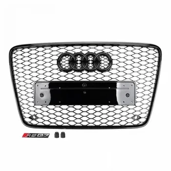 Решетка радиатора Audi Q7 SQ7 4L 2005-2015 стиль RS черный глянец