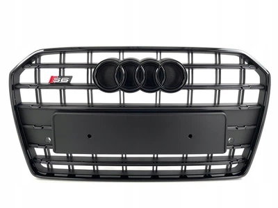 Решетка радиатора Audi A6 / S6 C7.5 2015-2018 стиль S-Line черный глянец