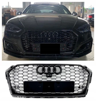 Решетка радиатора Audi A5 F5/B9 2016-2019 RS5 стиль RS черный глянец