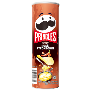Чіпси Pringles Spicy Rose Tteokbokki зі смаком гострого розе токпоккі 100 г