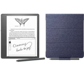 Электронная книга Amazon Kindle Scribe 32GB Premium Pen, экран 10.2` с теплой подсветкой + чехол (Denim Fabric Cover)