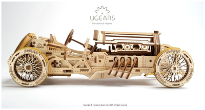3D пазл механический деревянный спорткар 348 деталей для сборки UGEARS MC-4733
