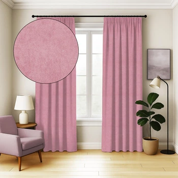 Комплект Штор ArtTextil Микровелюр 150×270 см 2шт, розово-лиловый №28