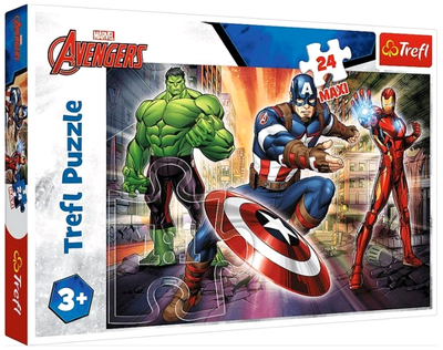 Пазли У світі Месників Marvel 24 шт. для дітей 60х40 см картон Trefl MC-5639