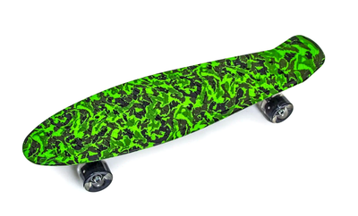 Пениборд 22 дюйма пластиковый для детей максимальная нагрузка 85 кг Green camouflage MC-7730