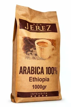 Кава Don Jerez Arabica 100 Ethiopia в зернах, 1 кг