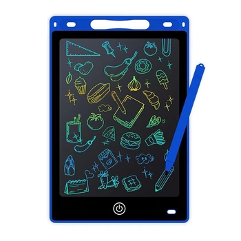 Електронна дошка для малювання LCD 8.5" багаторазового використанн зі стилусом для навчання пластик синій U9795