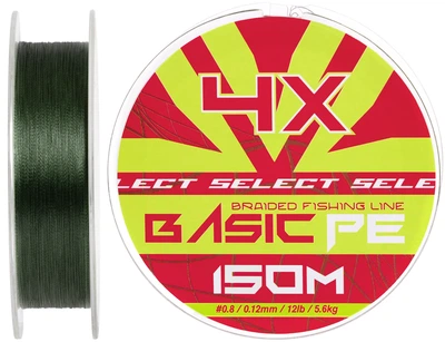 Шнур Select Basic PE 150 м 0.12 мм 5.6 кг Темно-зеленый (18701822)