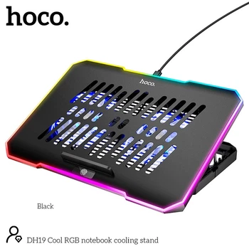 Держатель для ноутбука Hoco охлаждающий 17″ с 2 USB и RGB-подсветкой 10 режимов (DH19)