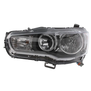 Фара передняя Mitsubishi Lancer 10 2007-, левая HB4/HB3, черная рамка, электрическая регулировка, Depo, 214-1190L-LDEM2