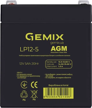 Аккумуляторная батарея Gemix 12V 5Ah AGM (LP12-5)