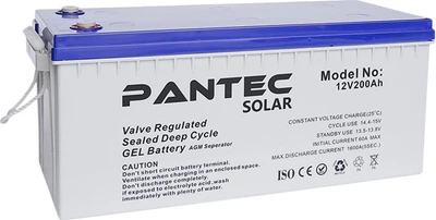Аккумуляторная батарея Pantec Solar 200-12 GEL 12V 200Ah Grey (YT37505)