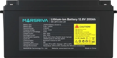 Аккумуляторная батарея MARSRIVA LiFePO4, 12.8V/200Ah, 2.56kWh (MR-LBP12-200-LAR)