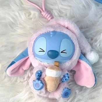 Мягкий брелок Labubu Стич 16 см плюшевая игрушка-сюрприз, брелок для сумки и рюкзака