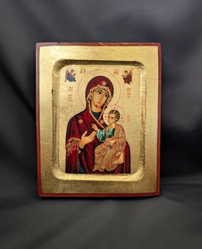 Писаная Иверская икона Божией Матери (Вратарница) 13,5×16,5 см