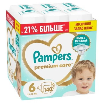 Подгузники Pampers Premium Care Розмір 6 (13-18 кг) 140 шт (8006530223683) Pampers 8006530223683 1054560
