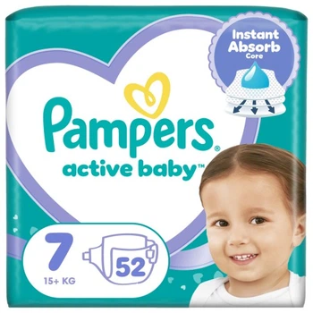 Подгузники Pampers Active Baby Розмір 7 (15+ кг) 52 шт (8006530230131) Pampers 8006530230131 1054579