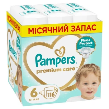 Подгузники Pampers Premium Care Розмір 6 (13-18 кг) 116 шт (8006530223744) Pampers 8006530223744 1054559