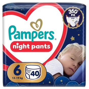 Подгузники Pampers Night Pants Розмір 6 (13-19 кг) 40 шт (8006530320603) Pampers 8006530320603 1059725