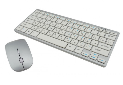Клавиатура + Мышка беспроводная wireless Epik 908 Apple Silver