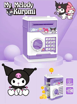 Детский сейф-копилка My melody Kuromi с купюроприемником и кодовым замком