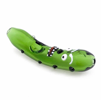 Скляна люлька N76 Green curved Cucumber 124мм