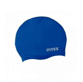 Шапочка для плавания Intex 55991, силикон, от 8 лет, 20 см Синя