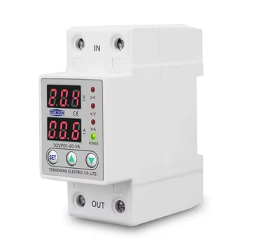 Реле защиты напряжения и тока TOMZN 63А TOVPD1-60-VA 230V регулируемое