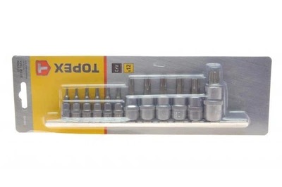 Набор головок 1/4", 3/8", 1/2" со вставками Torx 12 ед. 39D342 , TOPEX