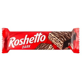 Вафельний батончик Roshen Roshetto Dark chocolate 34г